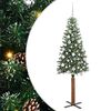 vidaXL Szczupła Choinka Zielony 180 cm PVC i lite drewno sosnowe