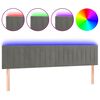 vidaXL Zagł&oacute;wek do ł&oacute;żka z LED, jasnoszary, 180x5x78/88 cm, aksamit