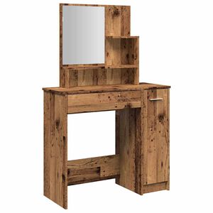 vidaXL Toaletka z lustrem Stare drewno 86,5x35x136 cm