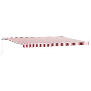 vidaXL Markiza wysuwana Czerwony i Biały 500 &times; 300 cm