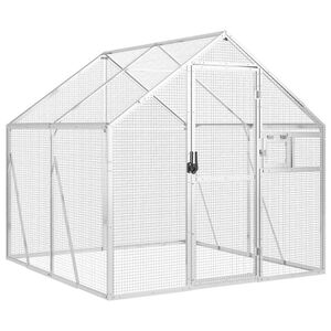vidaXL Woliera, srebrna, 1,79x2x1,85 m, aluminium