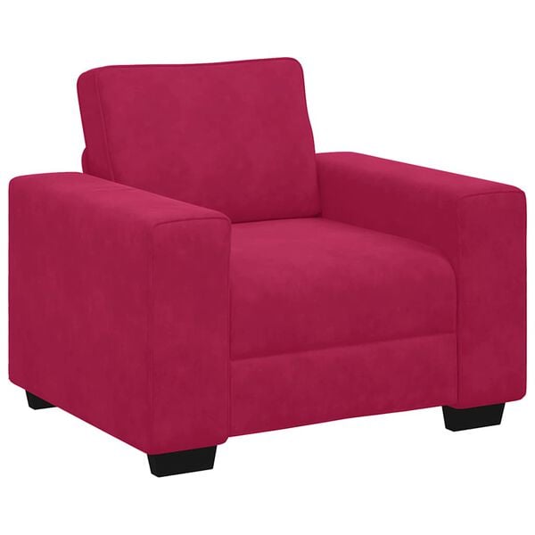 vidaXL Sofa Fotel Wino Czerwone 60 cm Aksamit