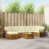 vidaXL Zestawy sof 8 pcs Naturalny i Kremowy Lite Drewno Akacji