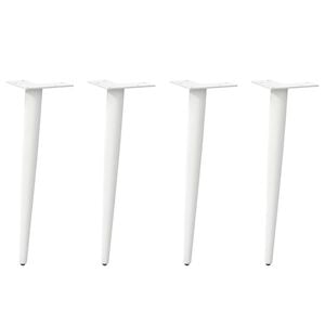 vidaXL Nogi do stolika kawowego w kształcie stożka 4 szt. Białe 30-31 cm Stal