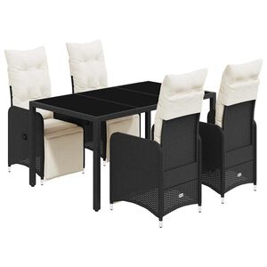 vidaXL 5-cz. zestaw ogrodowych mebli bistro z poduszkami, czarny