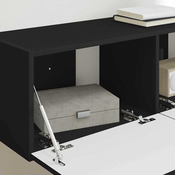 vidaXL Szafka pod telewizor 2 pcs Czarny 98 x 31 x 29,5 cm