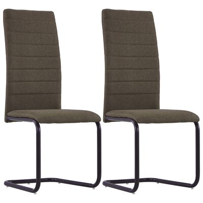 vidaXL Krzesła stołowe, wspornikowe, 2 szt., brązowe, tkanina