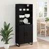 vidaXL Highboard Czarny Dąb 69,5 x 34 x 180 cm Materiał drewnopochodny