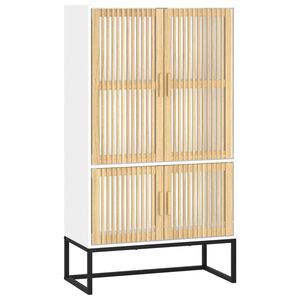 vidaXL Wysoka szafka, biała, 70x35x125 cm, materiał drewnopochodny