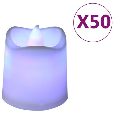 vidaXL Elektryczne podgrzewacze / świeczki LED, 50 szt., kolorowe