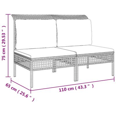 vidaXL 10-cz. zestaw wypoczynkowy do ogrodu, poduszki, szary rattan PE