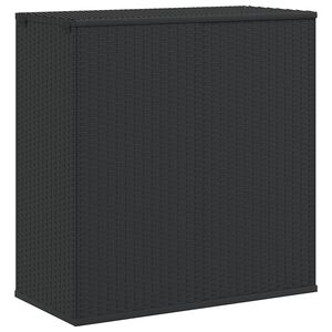 vidaXL Skrzynia na poduszki ogrodowe rattan PE 100x49x103,5 cm, czarna