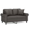vidaXL 2-osobowa sofa z poduszkami, szara, 120 cm, sztuczna sk&oacute;ra