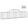 vidaXL Kosze gabionowe, 14 szt, 200x30x40/60 cm, galwanizowane żelazo