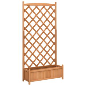 vidaXL Donica z trejażem, brązowa, 90x35x180 cm, lite drewno jodłowe