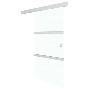vidaXL Drzwi przesuwne, ograniczniki, szkło ESG i aluminium, 76x205 cm