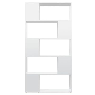 vidaXL Regał na książki/przegroda, biały z połyskiem, 80x24x155 cm