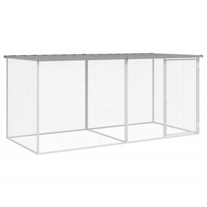 vidaXL Klatka dla kurczak&oacute;w z dachem jasnoszara 203x98x90 cm ocynkowana stal