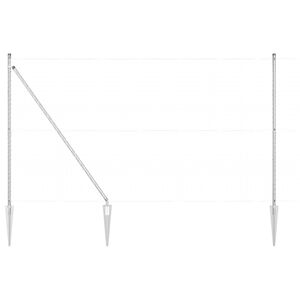 vidaXL Słupek ogrodzeniowy. Inny 52 pcs Szary 3,2 x 3,2 x 180 cm Stal