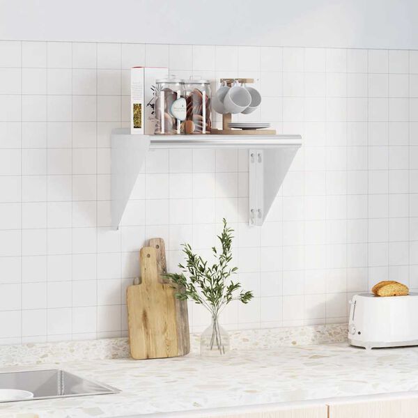 vidaXL Półka ścienna, 50x30x31 cm, srebrna stal nierdzewna