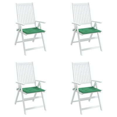 vidaXL Poduszki na krzesła ogrodowe, 4 szt., zielone, 40x40x3 cm