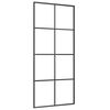 vidaXL Drzwi przesuwne, czarne, 90x205 cm, szkło ESG i aluminium