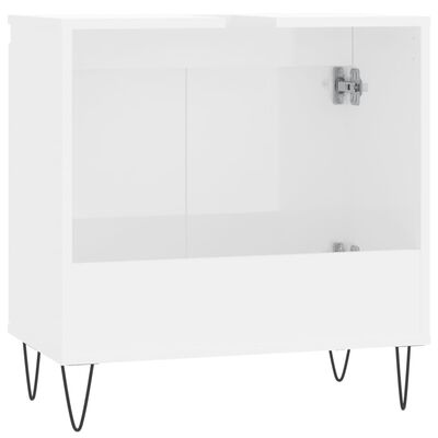 vidaXL Szafka łazienkowa, biała, wysoki połysk, 58x33x60 cm