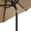 vidaXL Parasol ogrodowy LED, stalowy słupek, taupe, 225x225x212 cm