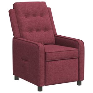 vidaXL Fotel z funkcją relaksu Czerwone wino 65 x 93 x 102 cm tkanina