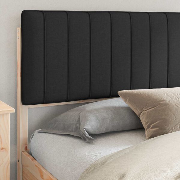 vidaXL Ramka ł&oacute;żka z tapicerowanym wezgłowiem Czarny 200 x 200 cm