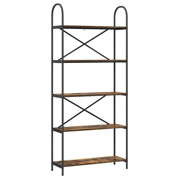 vidaXL P&oacute;łka na książki Dąb wędzony 80 x 30 x 183 cm