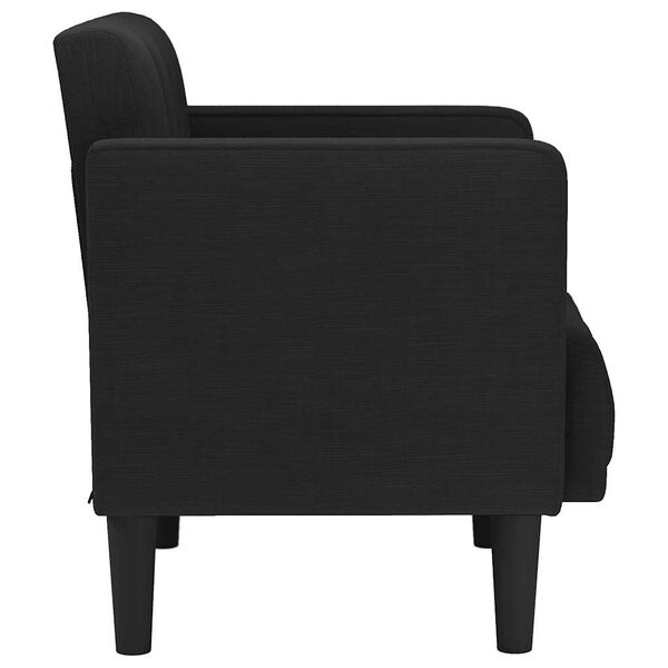 vidaXL Sofa Fotel z Podłokietnikami Czarny 53 cm Tkanina