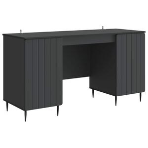 vidaXL Biurko z p&oacute;łką Czarny 142,5 x 50 x 75 cm Drewno inżynieryjne