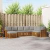 vidaXL Zestaw sofy narożnej z poduszką 8 pcs Naturalny i Jasny Szary