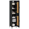 vidaXL Highboard Czarny Dąb 34,5 x 34 x 180 cm Materiał drewnopochodny