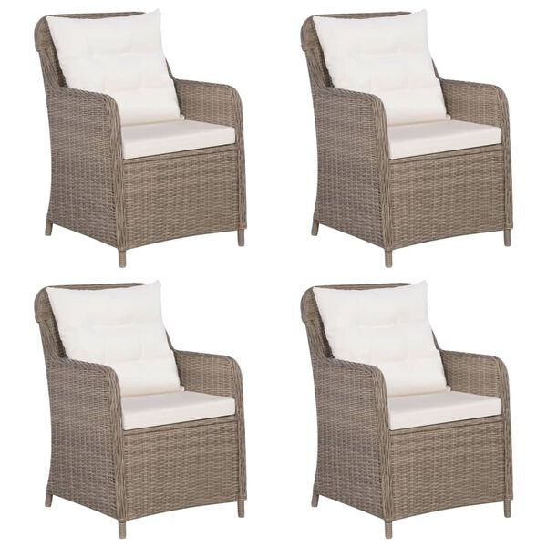 vidaXL 5-częściowy zestaw mebli ogrodowych, brązowy