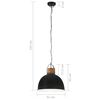 vidaXL Industrialna lampa wisząca, czarna, okrągła, 51 cm, E27, mango