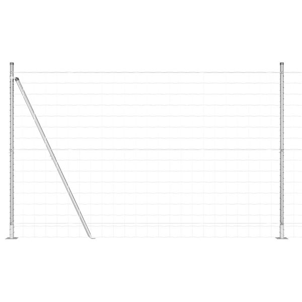 vidaXL Ogrodzenie z słupkiem Srebrny 1,5 x 10 m Stal