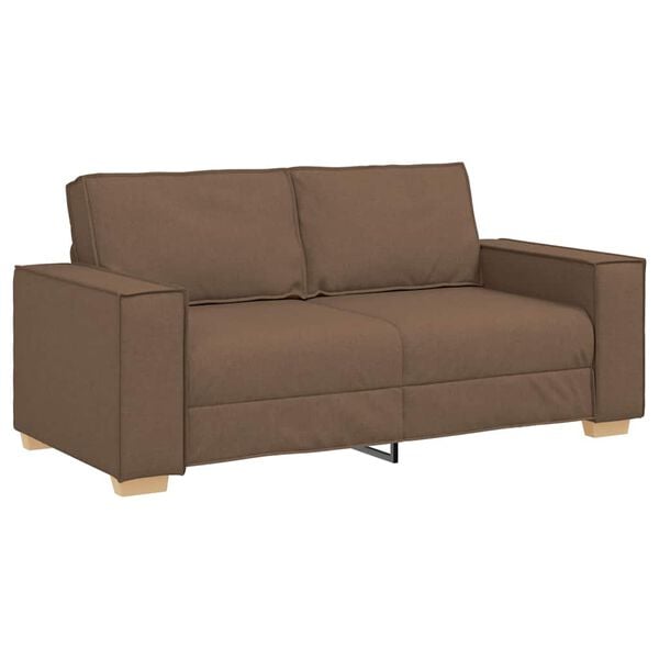 vidaXL Sofa 2-osobowa brązowa 140 cm tkanina