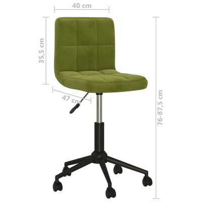 vidaXL Obrotowe krzesło stołowe, jasnozielone, obite aksamitem