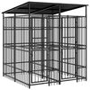 vidaXL Kojec zewnętrzny dla ps&oacute;w, z zadaszeniem, stalowy, 3,69 m&sup2;