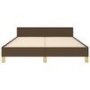 vidaXL Rama ł&oacute;żka bez materaca, ciemnobrązowa, 140x190 cm, tkanina