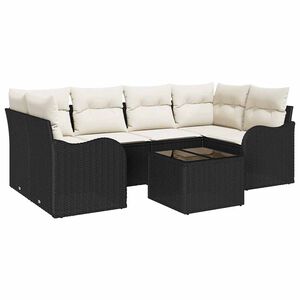 vidaXL Zestaw Sof na Ogr&oacute;d Czarny 55 x 55 x 37 cm polirattan