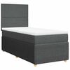 vidaXL Ł&oacute;żko kontynentalne z materacem, ciemnoszara tkanina 90x200 cm