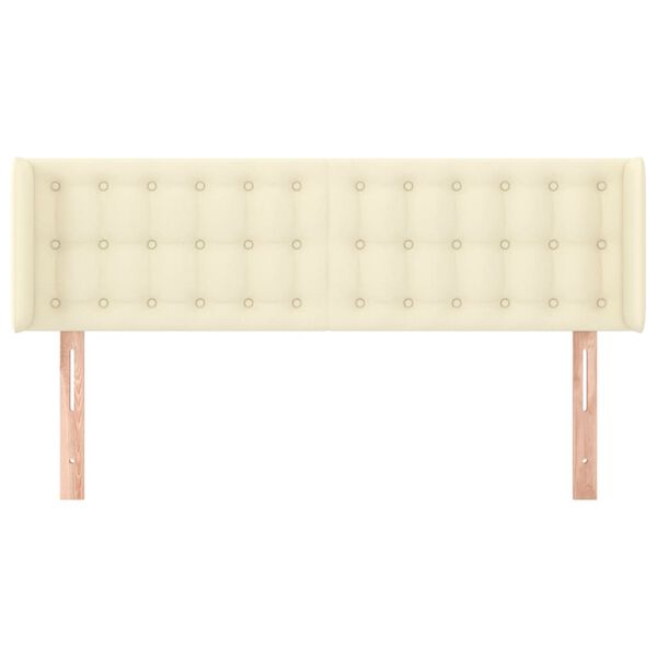 vidaXL Zagł&oacute;wek uszak, kremowy, 147x16x78/88 cm, sztuczna sk&oacute;ra