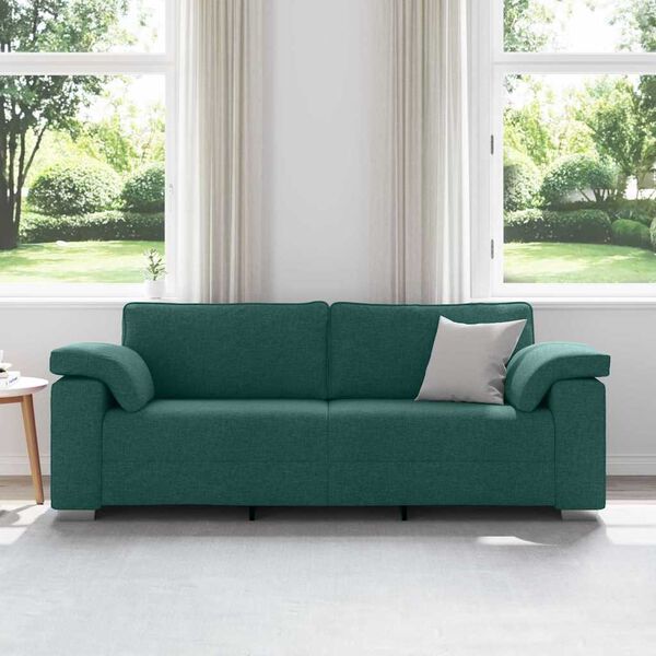 vidaXL Sofa Ciemna zieleń 219 x 77 x 82 cm tkanina