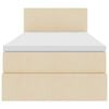 vidaXL Ł&oacute;żko z miejscem na przechowywanie i materacem Kremowy
