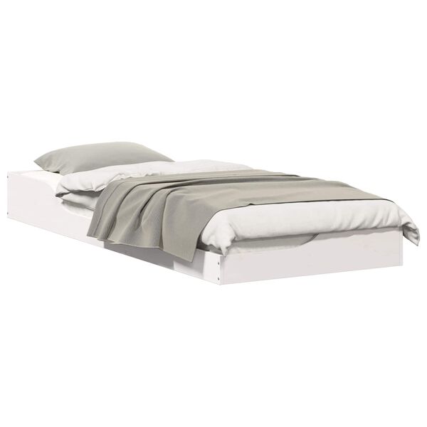 vidaXL Ramka ł&oacute;żka Biały 90 x 220 cm Lite drewno sosnowe