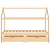 vidaXL Łóżko dziecięce z szufladami, lite drewno sosnowe, 90x200 cm