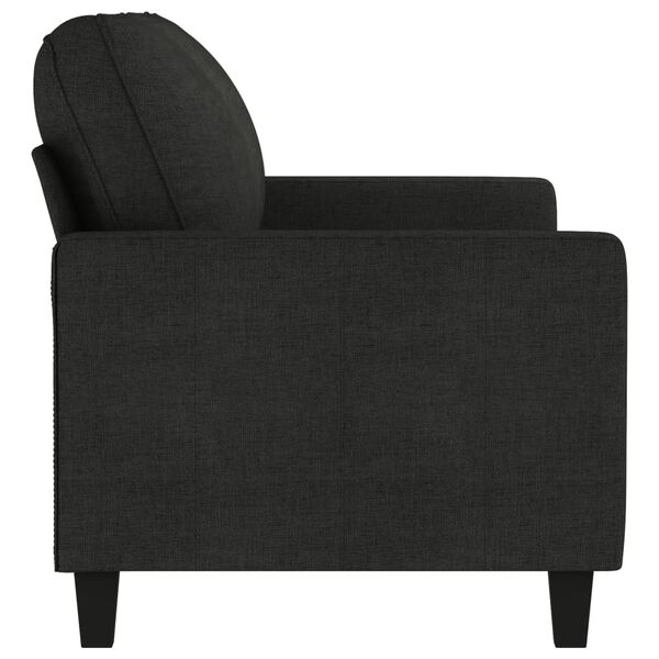 vidaXL Sofa 2-osobowa, czarna, 140 cm, tapicerowana tkaniną